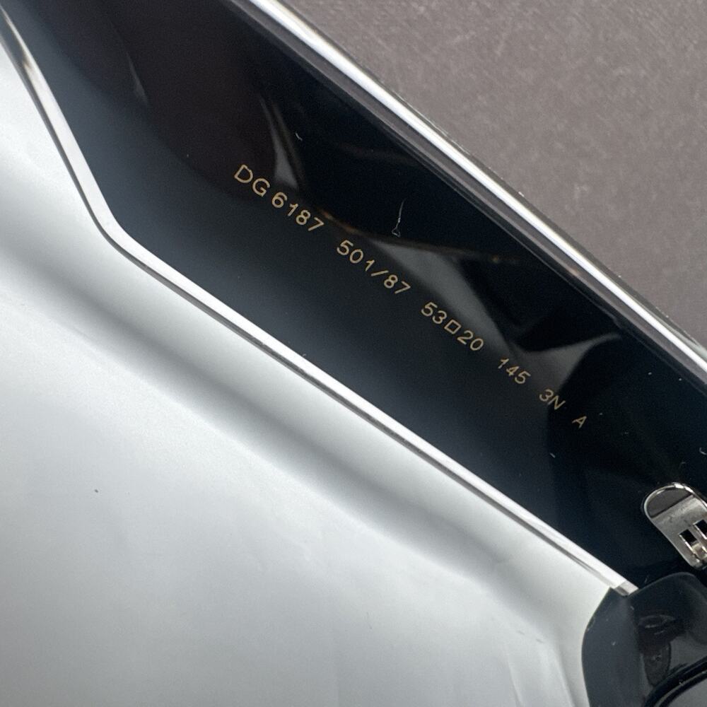 Dolce&Gabbana DG6187 501/87 Women's Rectangular Black Gray Tinted Sunglasses H1 - Picture 9 of 12